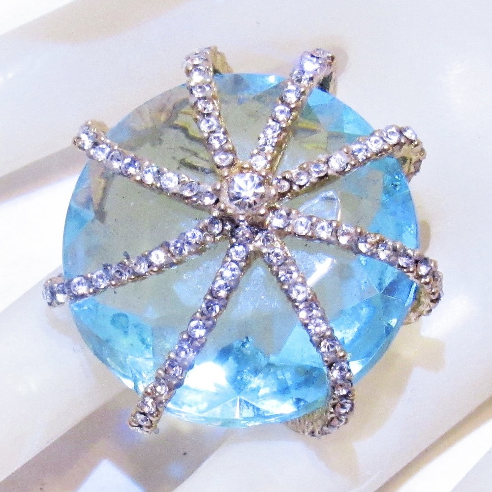 Vintage Schiaparelli Blue Stylized Octopus Brooch